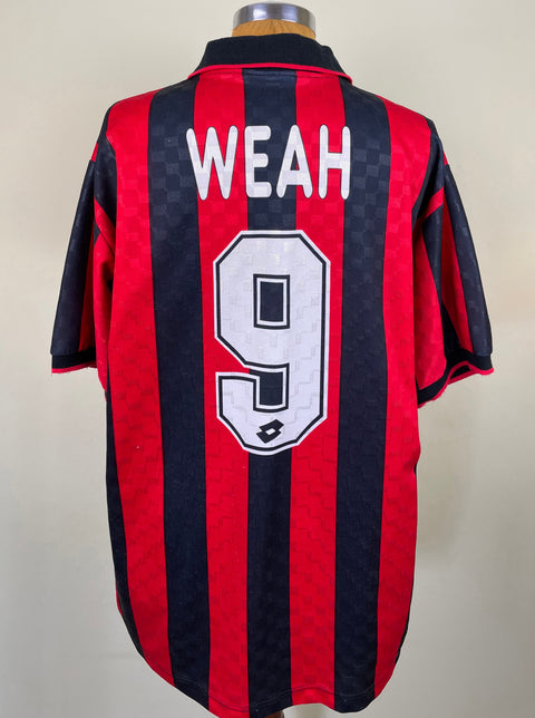 Match Shirt • Club • AC Milan • 1995 • Lotto • Home • #9 • George Weah • Match Worn