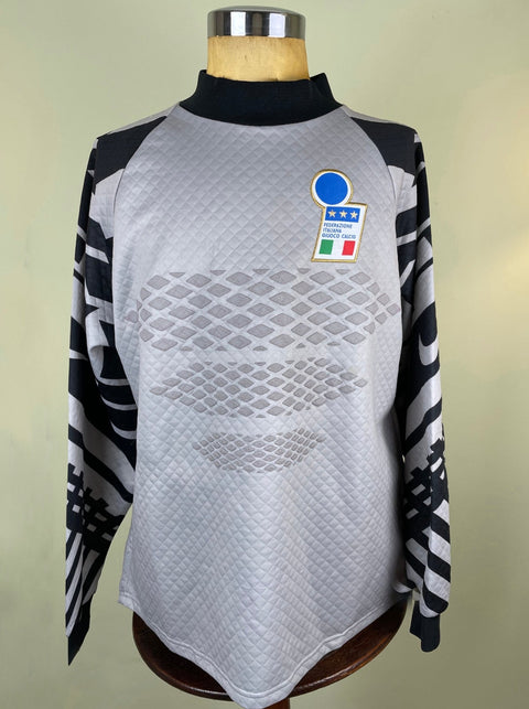 Match Shirt • National • Italia • 1995 • Nike • Keeper • 1 • Angelo Peruzzi • vs Ukraine • Euro 96 Qualifiers - Calcio 90