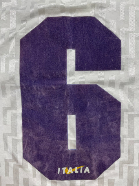 Match Shirt • National • Italia • 1995 • Nike • Away • #6 • Lorenzo Minotti • vs Ukraine • Euro 96 Qualifiers