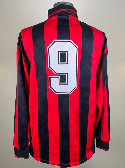 Match Shirt • Club • AC Milan • 1993 • Lotto • Home • 9 • Jean - Pierre Papin • Match Worn - Calcio 90