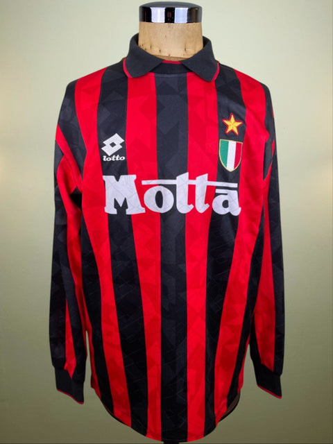 Match Shirt • Club • AC Milan • 1993 • Lotto • Home • 2 • Mauro Tassotti • Match Worn - Calcio 90