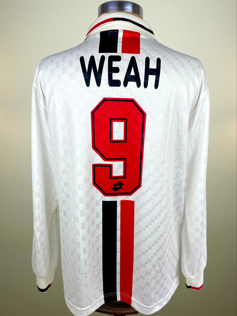 Match Shirt • Club • AC Milan • 1995 • Lotto • Away • 9 • George Weah • vs Fiorentina - Calcio 90