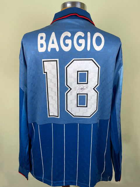 Match Shirt • Club • AC Milan • 1995 • Lotto • Fourth • 18 • Roberto Baggio • Match Prepared - Calcio 90