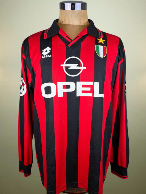 Match Shirt • Club • AC Milan • 1996 • Lotto • Home • 4 • Demetrio Albertini • Match Worn • Unwashed - Calcio 90