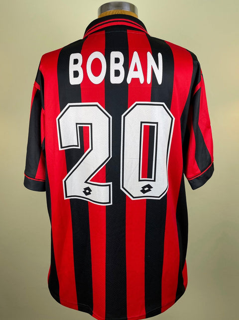Match Shirt • Club • AC Milan • 1996 • Lotto • Home • 20 • Zvonimir Boban • Match Worn - Calcio 90