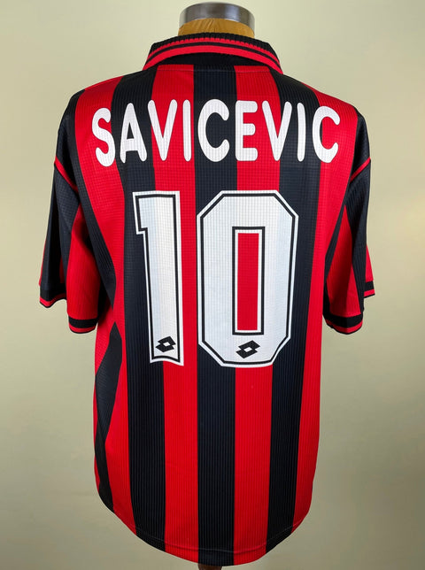 Match Shirt • Club • AC Milan • 1997 • Lotto • Home • 10 • Dejan Savićević • vs Vicenza - Calcio 90