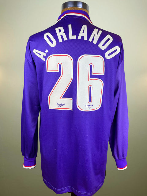 Purple sports jersey with 'A. Orlando' and number '26' on a gray background
