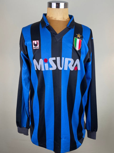 Match Shirt • Club • Inter • 1989 • Uhlsport • Home • 9 • Jurgen Klinsmann • Match Worn - Calcio 90