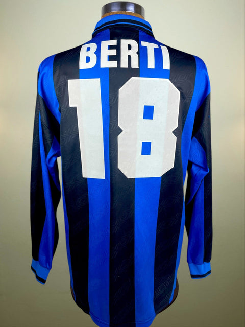 Match Shirt • Club • Inter • 1995 • Umbro • Home • 18 • Nicola Berti • Match Worn - Calcio 90