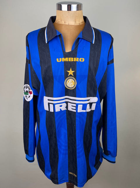 Match Shirt • Club • Inter • 1996 • Umbro • Home • 6 • Youri Djorkaeff • vs Boavista • UEFA Cup - Calcio 90