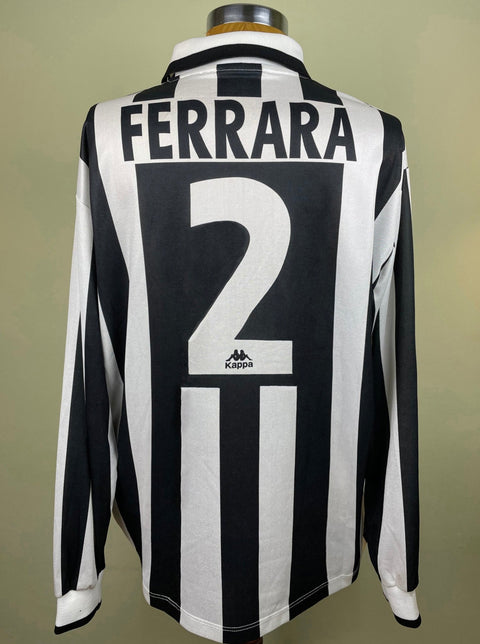 Match Shirt • Club • Juventus • 1995 • Kappa • Home • 2 • Ciro Ferrara • Match Worn • From Massimiliano Esposito's Collection - Calcio 90