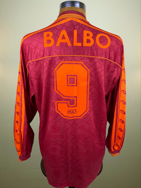 Match Shirt • Club • Roma • 1995 • Asics • Home • 9 • Abel Balbo • Match Worn - Calcio 90