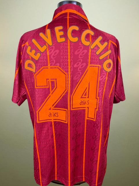 Match Shirt • Club • Roma • 1996 • Asics • Home • 24 • Marco Delvecchio • Match Worn - Calcio 90
