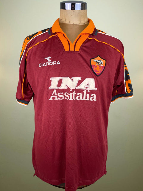 Match Shirt • Club • Roma • 1998 • Diadora • Home • 24 • Marco Delvecchio • Match Worn - Calcio 90