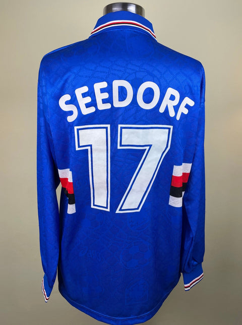 Match Shirt • Club • Sampdoria • 1995 • Asics • Home • 17 • Clarence Seedorf • Match Worn - Calcio 90