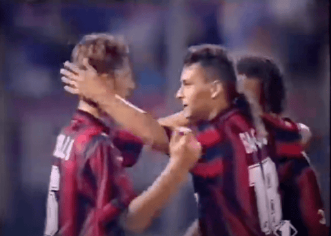 Match Shirt • Club • AC Milan • 1996 • Lotto • Home • 18 • Roberto Baggio • vs Monza • Signed - Calcio 90