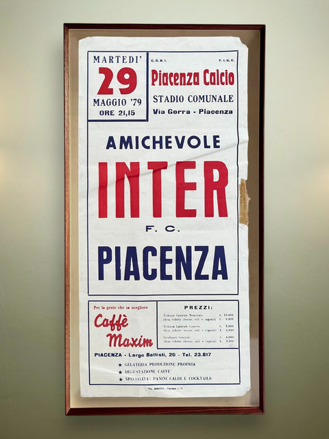 Store Memorabilia • Poster • Inter Milan • 1979 • Official Serie A Inter vs Piacenza Poster - Calcio 90