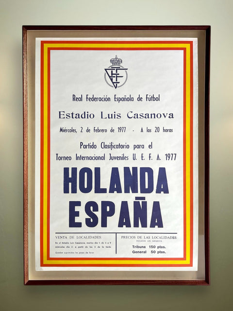 Store Memorabilia • Poster • Spain • 1977 • Spain U21 v Holland U21 Official Match Poster - Calcio 90
