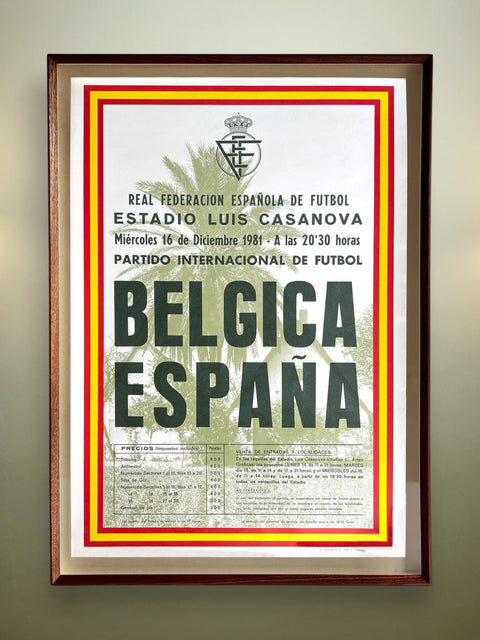 Store Memorabilia • Poster • Spain • 1981 • Spain v Belgium Official Match Poster - Calcio 90