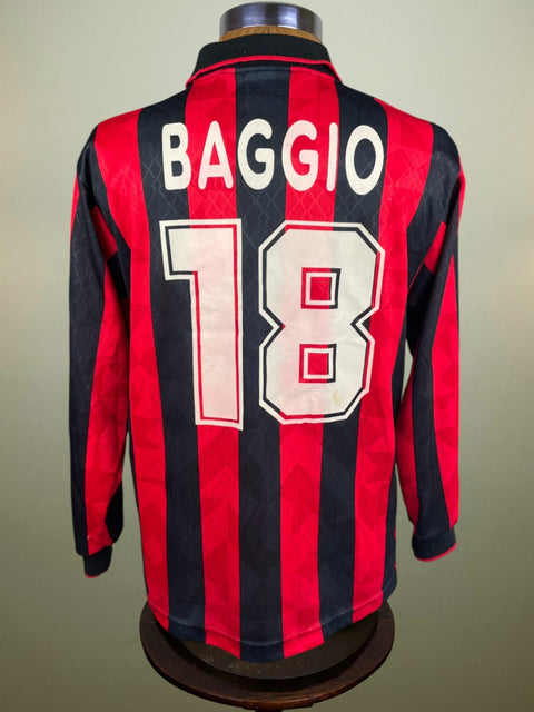 Store Shirt • AC Milan • 1995 • Lotto • Home • Roberto Baggio • Size M - Calcio 90