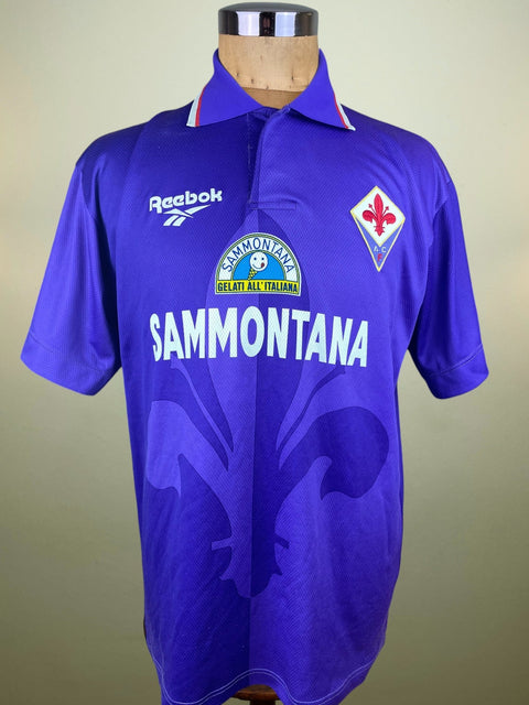 Store Shirt • Fiorentina • 1995 • Reebok • Home • Size L - Calcio 90
