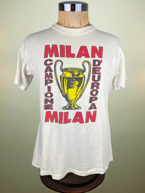 T-Shirt • 1990 • European Cup • AC Milan • European Champions Bootleg T-Shirt - Calcio 90