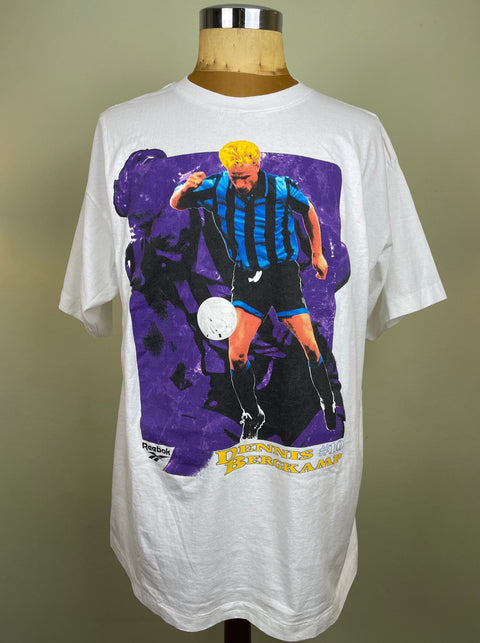 T-Shirt • 1993 • Serie A • Inter Milan • Official White Reebok Dennis Bergkamp T-Shirt - Calcio 90