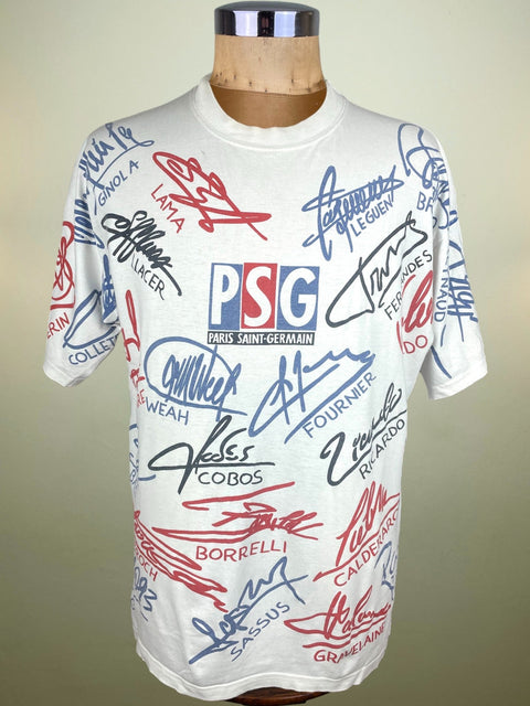 T-Shirt • 1994 • Ligue Un • PSG • Official Team Signature T-Shirt - Size XL - Calcio 90