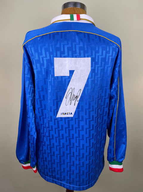 Match Shirt • National • Italia • 1995 • Nike • Home • #7 • Angelo Di Livio • Euro 96 Qualifiers • Signed