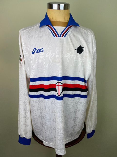 Match Shirt • Club • Sampdoria • 1996 • Asics • Away • 9 • Vincenzo Montella • Match Worn - Calcio 90