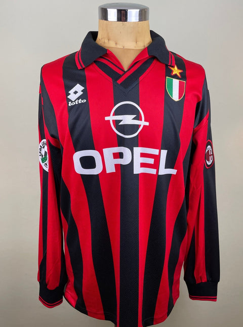 Match Shirt • Club • AC Milan • 1996 • Lotto • Home • 18 • Roberto Baggio • Match Worn • Signed - Calcio 90