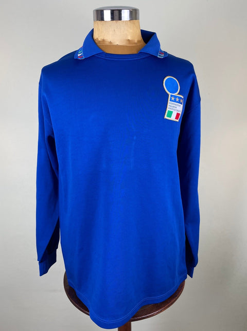 Match Shirt • National • Italia • 1993 • Diadora • Home • 5 • Alessandro Costacurta • vs Malta • WC 94 Qualifiers • Signed by Baresi & Rivera - Calcio 90