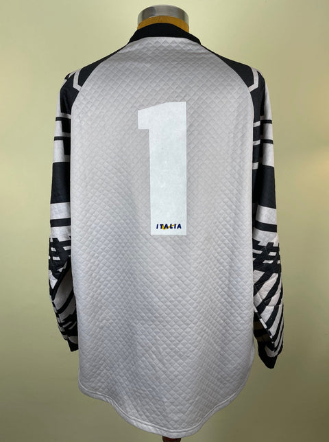 Match Shirt • National • Italia • 1995 • Nike • Keeper • 1 • Angelo Peruzzi • vs Ukraine • Euro 96 Qualifiers - Calcio 90