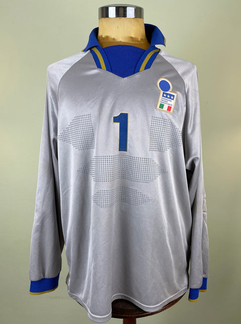 Match Shirt • National • Italia • 1997 • Nike • Home • 1 • Angelo Peruzzi • vs England • WC 98 Qualifiers - Calcio 90