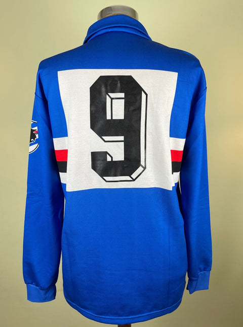 Match Shirt • Club • Sampdoria • 1988 • Kappa • Home • 9 • Gianluca Vialli • Match Worn - Calcio 90