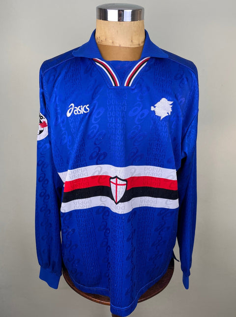 Match Shirt • Club • Sampdoria • 1996 • Asics • Home • 10 • Roberto Mancini • Match Worn - Calcio 90