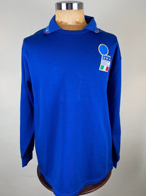 Match Shirt • National • Italia • 1993 • Diadora • Home • 5 • Alessandro Costacurta • vs Malta • WC 94 Qualifiers • Signed by Baresi & Rivera - Calcio 90