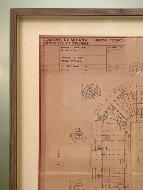 T-Shirts & Merch | Poster | AC Milan | 1991 | Original Architectural Drawing of San Siro