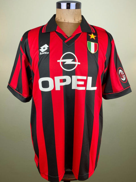 Jersey | Club | AC Milan | 1996 | Roberto Baggio | vs Monza | Signed