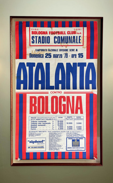 Store Memorabilia • Poster • Bologna • 1979 • Official Serie A Bologna vs Atalanta Poster