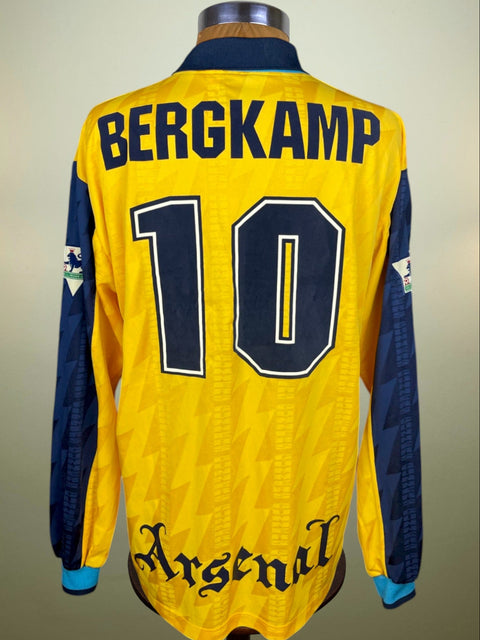 Jersey | Club | Arsenal | 1995 | Dennis Bergkamp | vs Aston Villa | League Cup