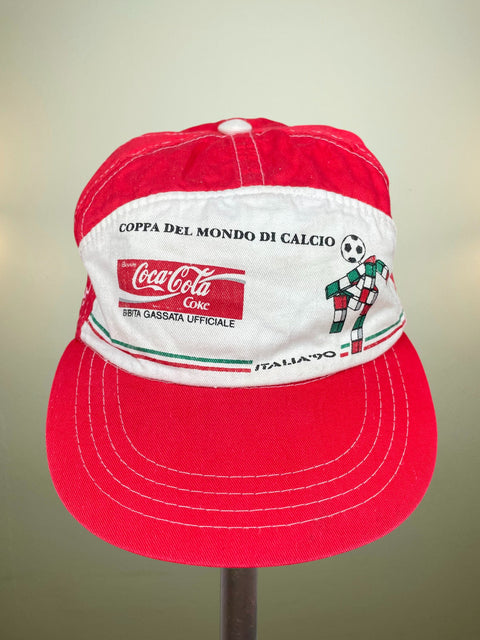 Store Memorabilia • Hat • Italy • 1990 • Official Italia 90 Coca Cola Baseball Cap