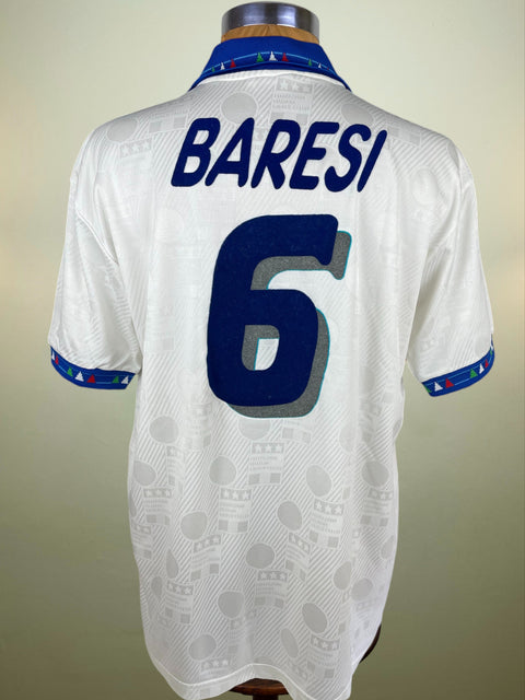 White Italy World Cup 94 jersey with 'BARESI' and number '6' on a plain background