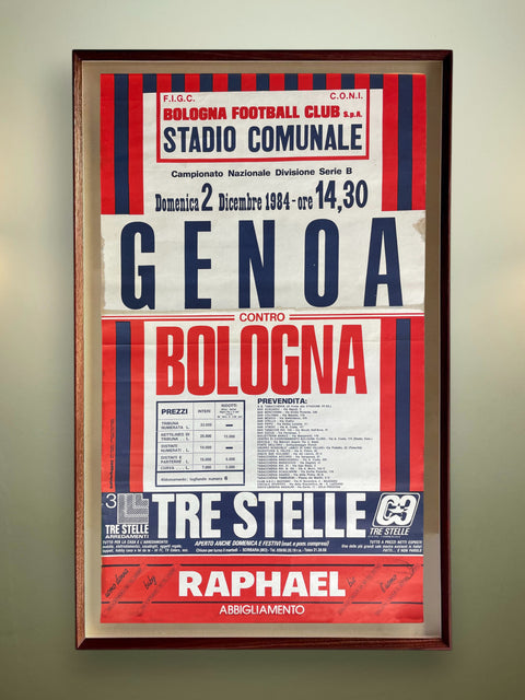 Store Memorabilia • Poster • Bologna • 1984 • Official Serie A Bologna vs Genoa Poster