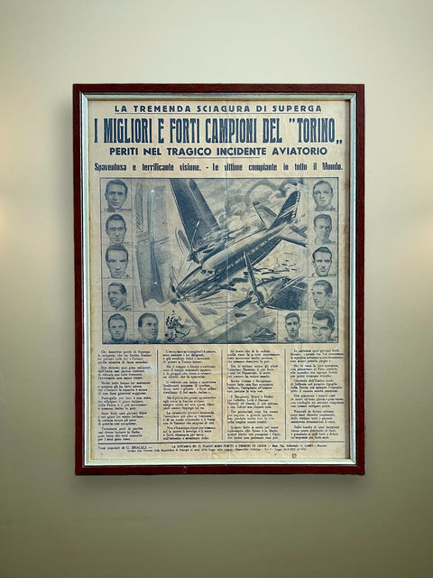 Store Memorabilia • Newspaper • Torino • 1949 • Superga Air Disaster Newspaper Tribute 