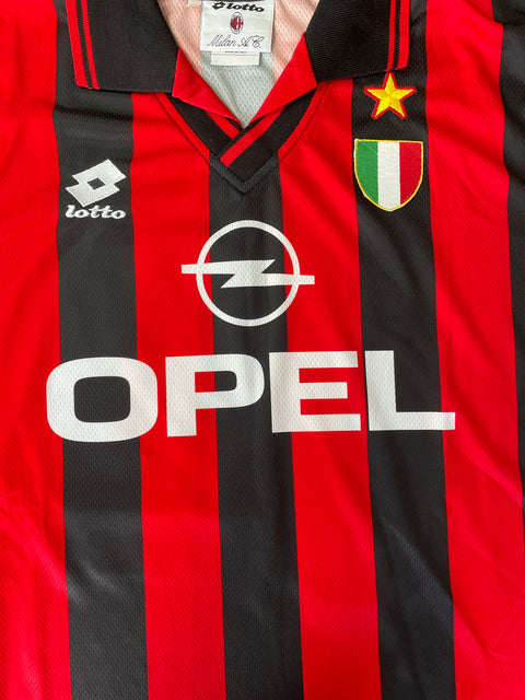Jersey | Club | AC Milan | 1996 | Roberto Baggio | vs Monza | Signed