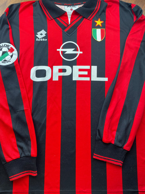 Match Shirt • Club • AC Milan • 1996 • Lotto • Home • #4 • Demetrio Albertini • Match Worn • Unwashed 