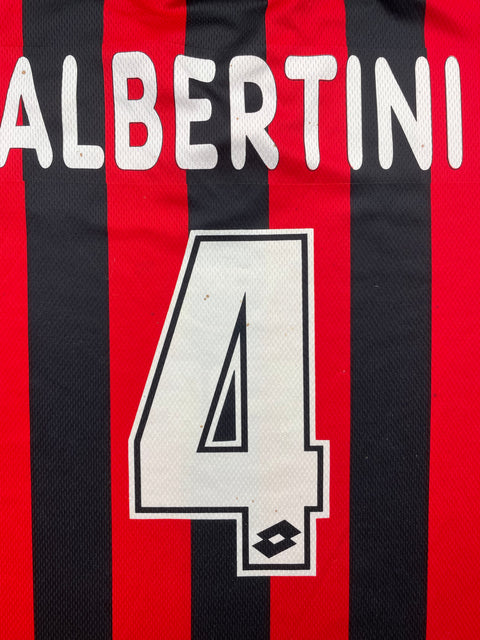 Match Shirt • Club • AC Milan • 1996 • Lotto • Home • #4 • Demetrio Albertini • Match Worn • Unwashed 