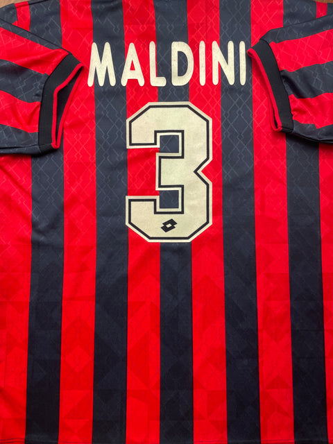 Store Shirt • AC Milan • 1995 • Lotto • Home • #3 • Paolo Maldini • Size XL 