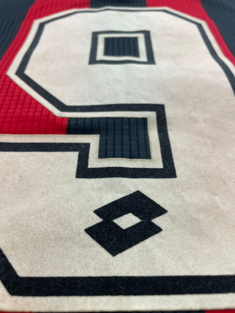 Match Shirt • Club • AC Milan • 1997 • Lotto • Home • #9 • Patrick Kluivert • Match Worn 